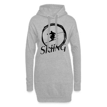 skiing, ski fahren, ski, geschenk für skifahrer - Hoodie-Kleid - Grau meliert - Vorne