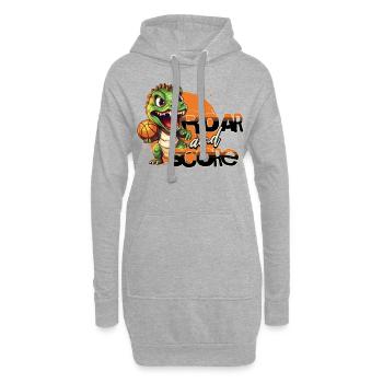 Basketball Dino T-Rex Spieler Sport Comic Cartoon - Hoodie-Kleid - Grau meliert - Vorne
