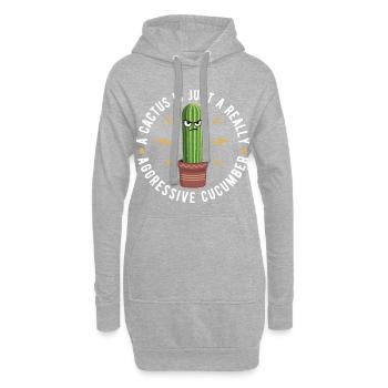 Ein Kaktus ist nur ein wirklich aggressives Gurken-Geschenk - Hoodie-Kleid - Grau meliert - Vorne
