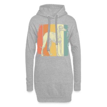 Chiens lévriers - Sweat-shirt à capuche long Femme - gris chiné - Devant