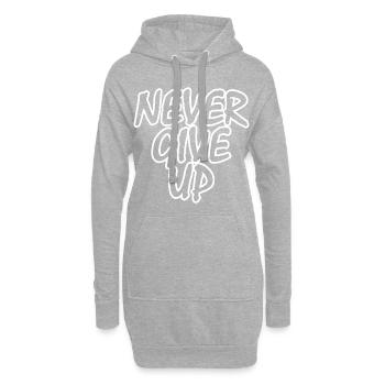 Never give up! - Hoodie-Kleid - Grau meliert - Vorne