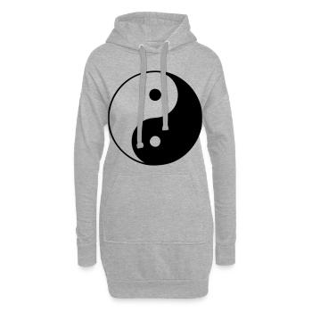 Yin Yang un beau symbole un super cadeau - Sweat-shirt à capuche long Femme - gris chiné - Devant
