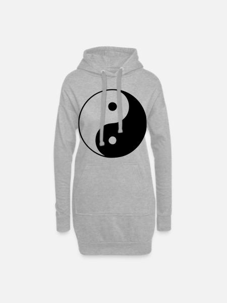 Yin Yang ein schönes Symbol | ein tolles Geschenk - Hoodie-Kleid - Grau meliert
