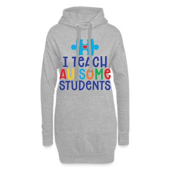 Les élèves d'Ausome offrent une école d'autisme autistique - Sweat-shirt à capuche long Femme - gris chiné - Devant