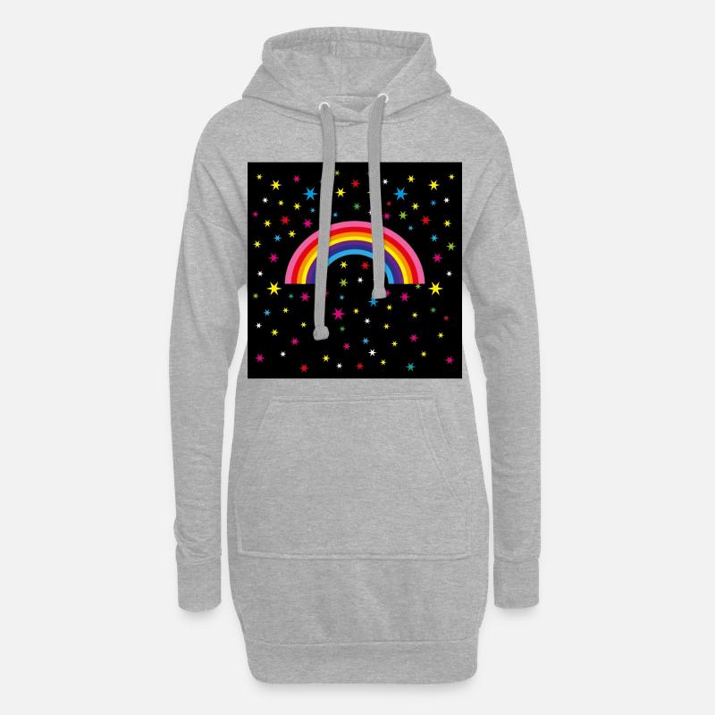 12 Regenbogen Sternenhimmel - Hoodie-Kleid - Grau meliert