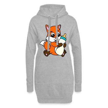 Fuchs - Hoodie-Kleid - Grau meliert - Vorne
