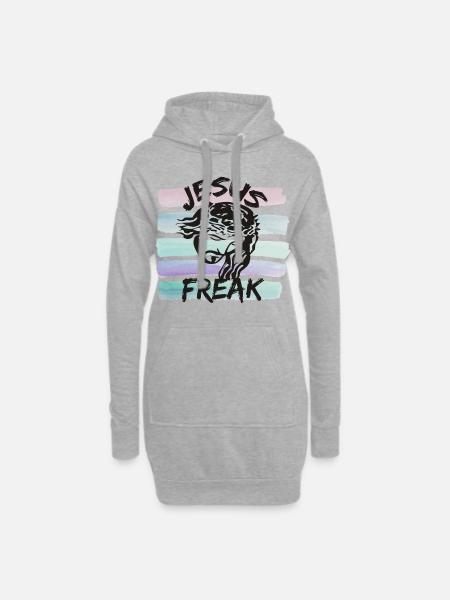 Jesus Freak - Sweat-shirt à capuche long Femme - gris chiné