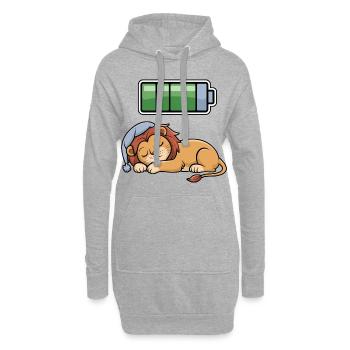 Lion Sleeping Recharging Night Bedtime - Hoodie-Kleid - Grau meliert - Vorne