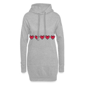 herzen symbol - Hoodie-Kleid - Grau meliert - Vorne