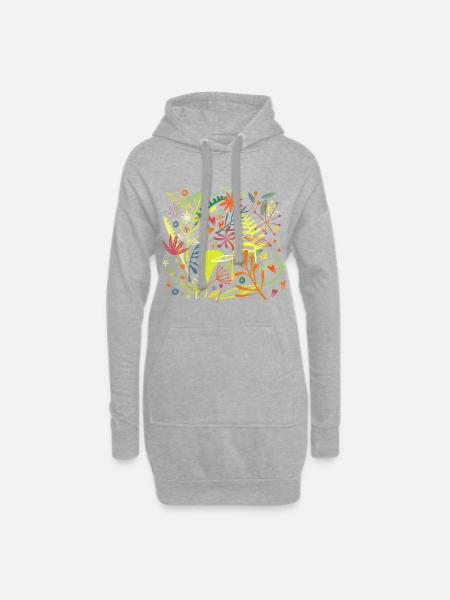 Tropical - Hoodie Dress - heather grey