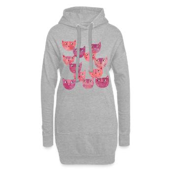 Cat Power - Hoodie Dress - heather grey - Front