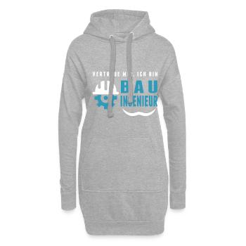 Der Bauingenieur - Hoodie-Kleid - Grau meliert - Vorne
