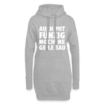 Auch mit 50 noch Geile Sau - Hoodie-Kleid - Grau meliert - Vorne