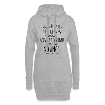 C'est fatiguant d'être une nounou - Sweat-shirt à capuche long Femme - gris chiné - Devant