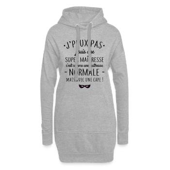 Super maîtresse - Sweat-shirt à capuche long Femme - gris chiné - Devant