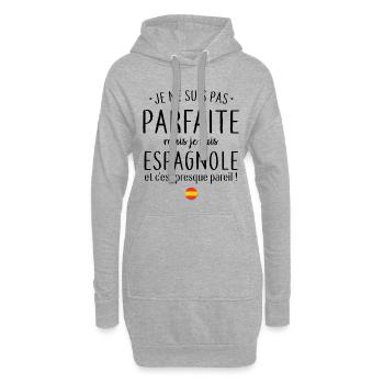 Je suis Espagnole - Sweat-shirt à capuche long Femme - gris chiné - Devant