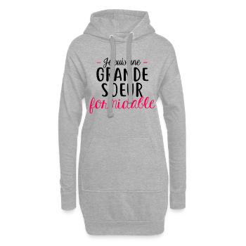 Grande sœur formidable - Sweat-shirt à capuche long Femme - gris chiné - Devant