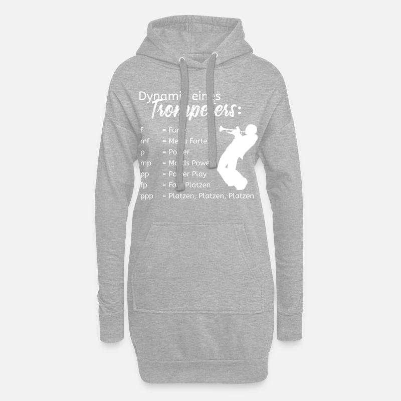 Dynamik eines Trompeters - Hoodie-Kleid - Grau meliert