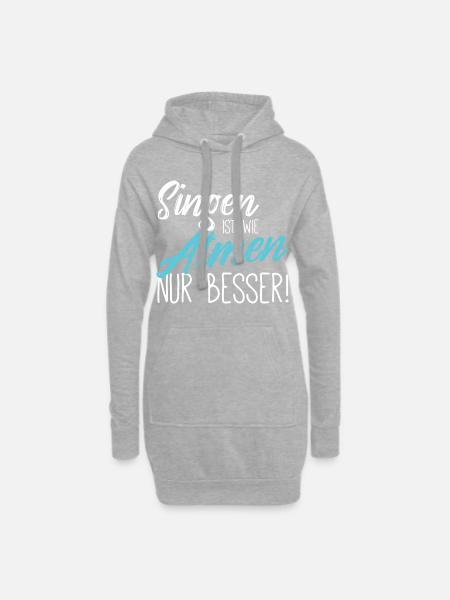 Singen ist wie atmen - Hoodie-Kleid - Grau meliert