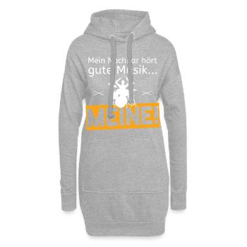 Schlagzeug - gute Musik - Hoodie-Kleid - Grau meliert - Vorne
