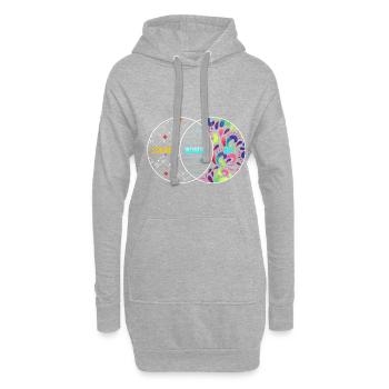 Science Wonder Art überlappende Kreise Geschenk - Hoodie-Kleid - Grau meliert - Vorne