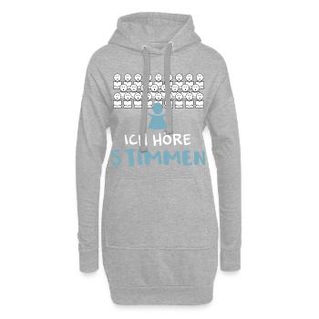 Ich höre Stimmen! - Chormitglieder Dirigent Chor - Hoodie-Kleid - Grau meliert - Vorne
