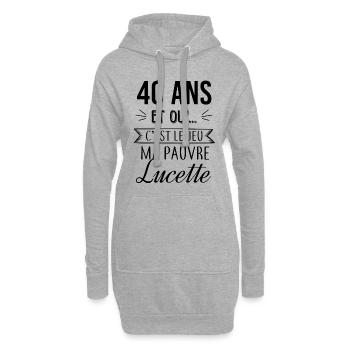 Pauvre Lucette 40 ans - Sweat-shirt à capuche long Femme - gris chiné - Devant