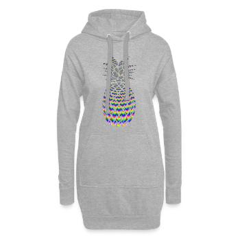 ANANAS PSYCHÉDÉLIQUE - Sweat-shirt à capuche long Femme - gris chiné - Devant