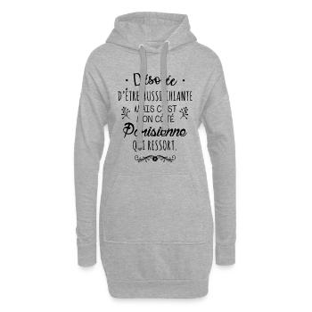Mon côté Parisienne - Sweat-shirt à capuche long Femme - gris chiné - Devant