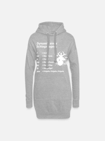 Dynamik eines Schlagzeugers Schlagzeug Drummer - Hoodie-Kleid - Grau meliert