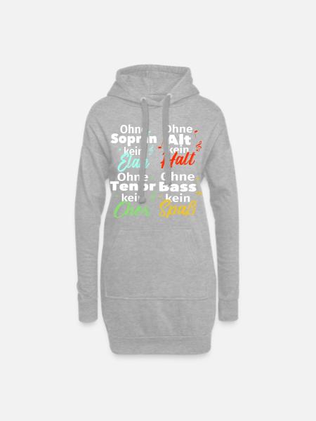 Chor Shirt - Hoodie-Kleid - Grau meliert