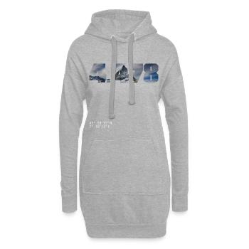 Matterhorn 4.478 Meter Berg Foto mit Koordinaten - Hoodie-Kleid - Grau meliert - Vorne
