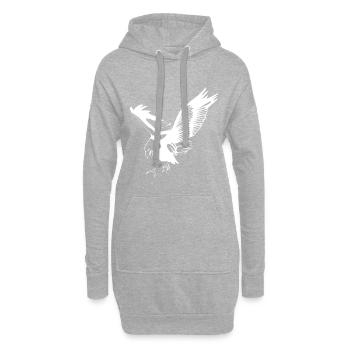 Vogel - Hoodie-Kleid - Grau meliert - Vorne