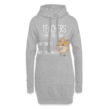 Caféin des professeurs non caféiné - Sweat-shirt à capuche long Femme - gris chiné - Devant