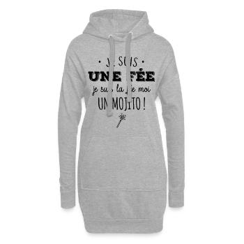 Fée moi un mojito ! - Sweat-shirt à capuche long Femme - gris chiné - Devant