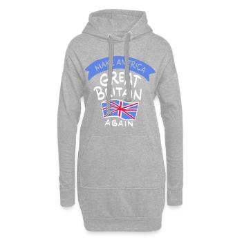 Faire à nouveau cadeau de l'Amérique Grande-Bretagne - Sweat-shirt à capuche long Femme - gris chiné - Devant