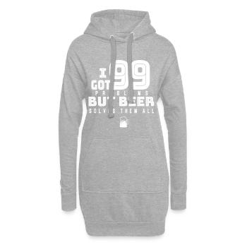 Bier aus Hopfen und Malz garantiert schönen Rausch - Hoodie-Kleid - Grau meliert - Vorne