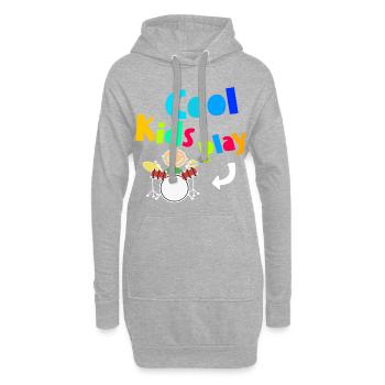 Cool Kids Play Drums Drumsticks Drummer - Hoodie-Kleid - Grau meliert - Vorne