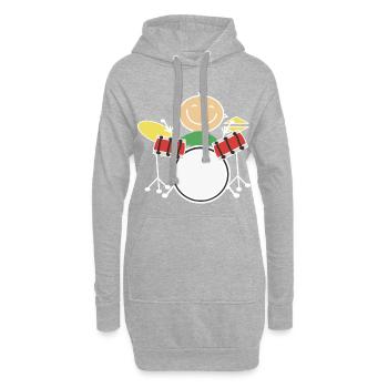 Enfants jouer de la batterie pilons batteur - Sweat-shirt à capuche long Femme - gris chiné - Devant