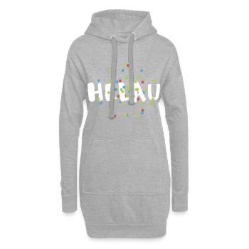 Konfetti Helau Faschingsgruss Narrenruf Fasching - Hoodie-Kleid - Grau meliert - Vorne