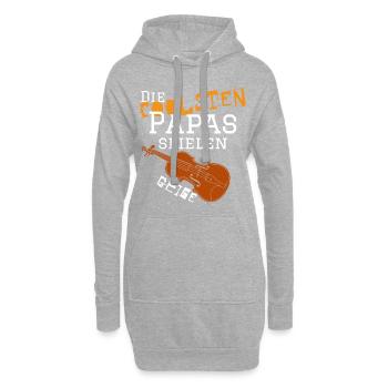 Die coolsten Papas spielen Geige Violonist Musiker - Hoodie-Kleid - Grau meliert - Vorne
