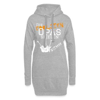 Die coolsten Opas spielen Gitarre - Gittarist - Hoodie-Kleid - Grau meliert - Vorne