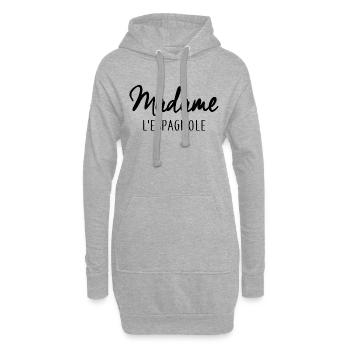 Madame l'Espagnole - Sweat-shirt à capuche long Femme - gris chiné - Devant