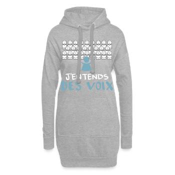 J’entends des voix - pour les chefs de chœur ! - Sweat-shirt à capuche long Femme - gris chiné - Devant