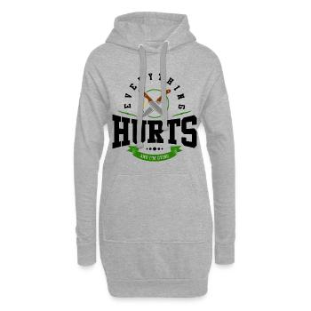 Alles tut weh und ich sterbe Geschenk - Hoodie-Kleid - Grau meliert - Vorne