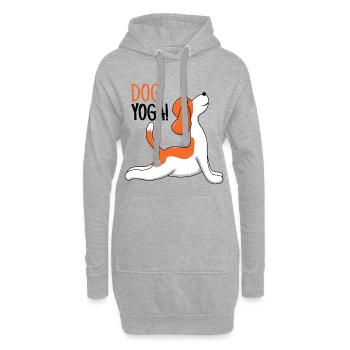Yoga Hund! Ein super Geschenk. - Hoodie-Kleid - Grau meliert - Vorne