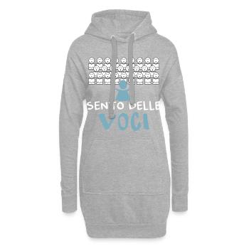 Direttore di coro - Sento delle voci! - Hoodie-Kleid - Grau meliert - Vorne