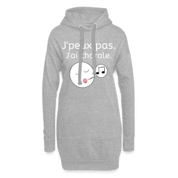 J'peux pas - J'ai chorale! - Sweat-shirt à capuche long Femme - gris chiné - Devant