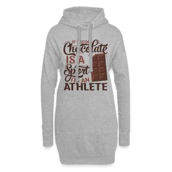 Schokolade Schokoriegel Athlet Sport Geschenk - Hoodie-Kleid - Grau meliert - Vorne