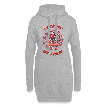 Pizza - in crust we trust - Hoodie-Kleid - Grau meliert - Vorne